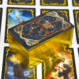 Logotipo de impresión personalizado, juego de baraja de oráculo duradero y respetuoso con el medio ambiente, cartas de Tarot de adivinación de lámina dorada con guía y caja