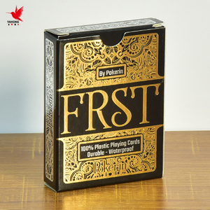 Naipes de juego de cartas de póquer impermeables duraderos de plástico 100% con impresión personalizada